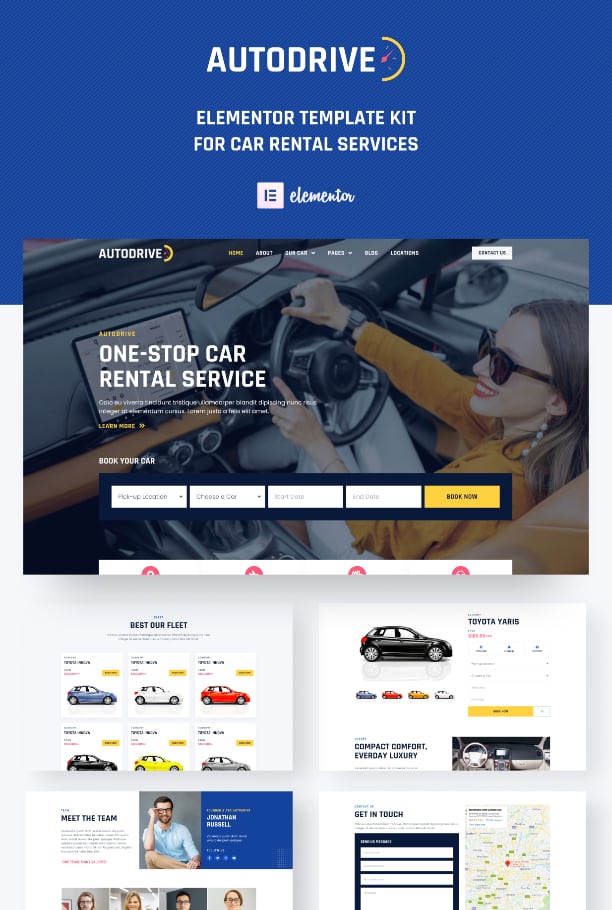 Car rental Elementor template