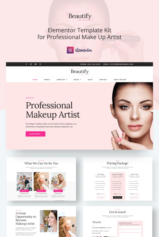 Makeup artist Elementor template