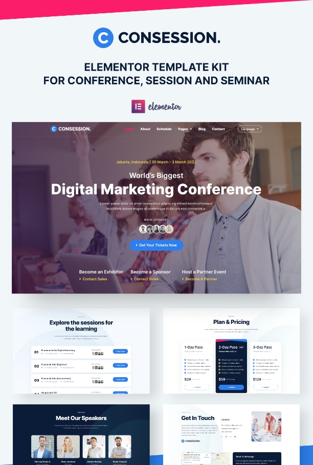 Conference Elementor template