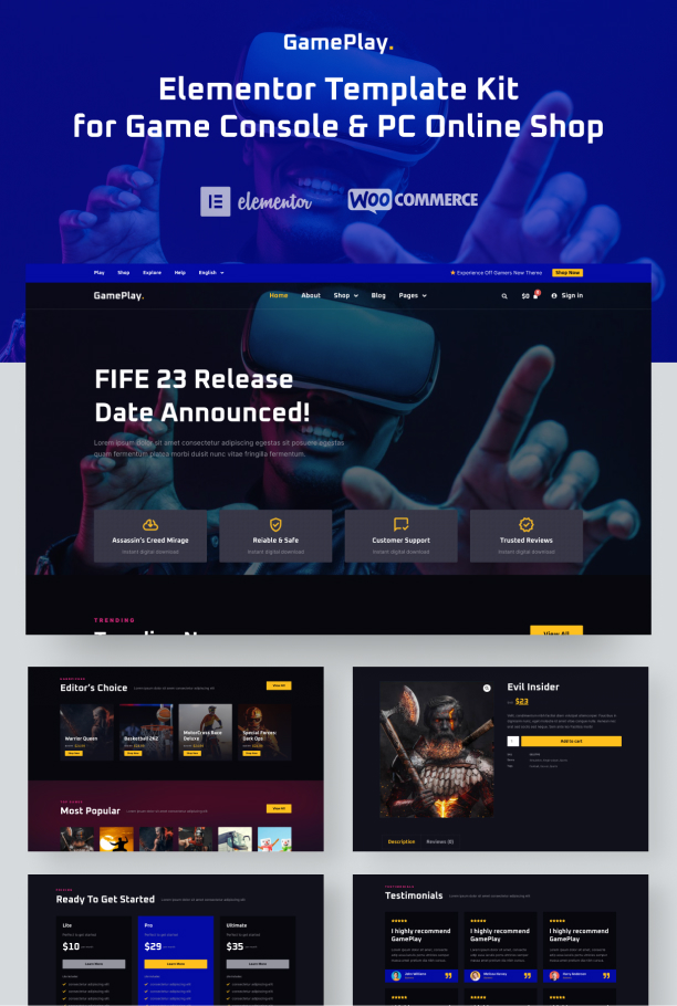 Game store website template