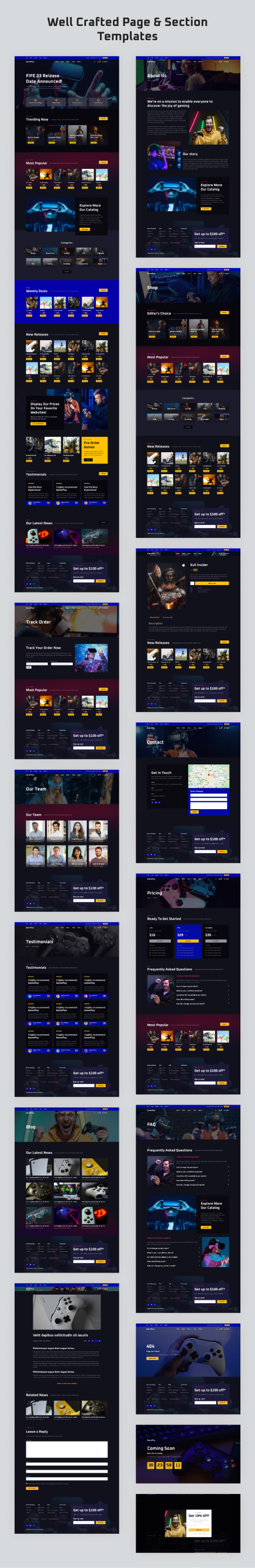 Game consoles store Elementor template