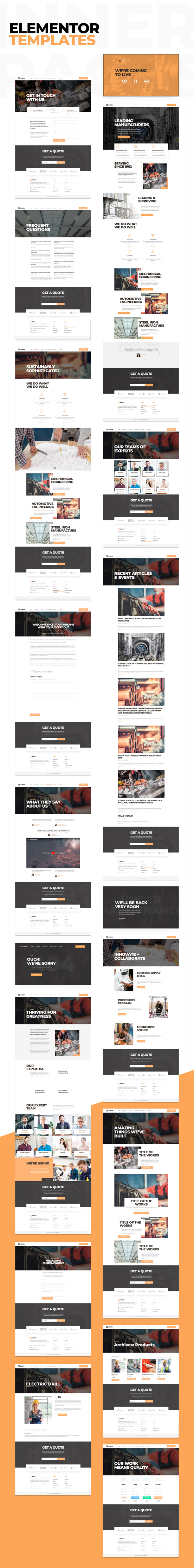 Construction Elementor template