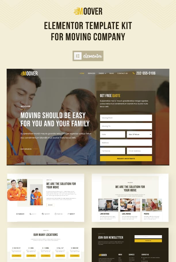 Moving company Elementor template