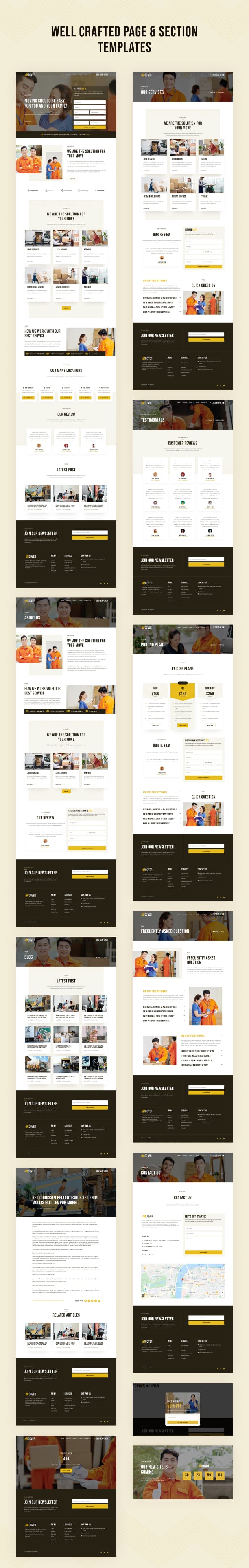 Office moving company website template