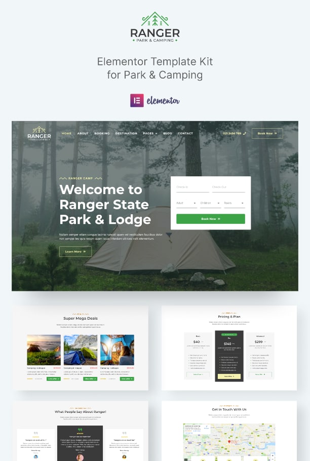 Camping Elementor template