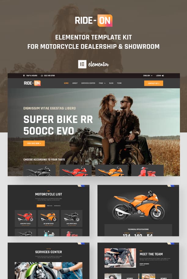 Motorcycle dealership website template