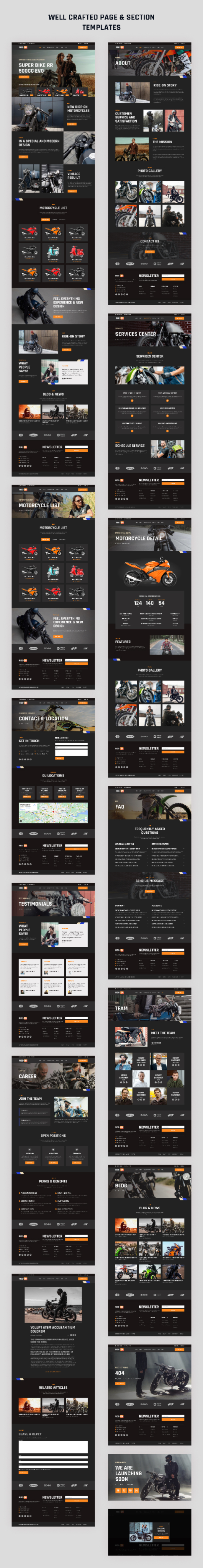 Motorcycle store Elementor template