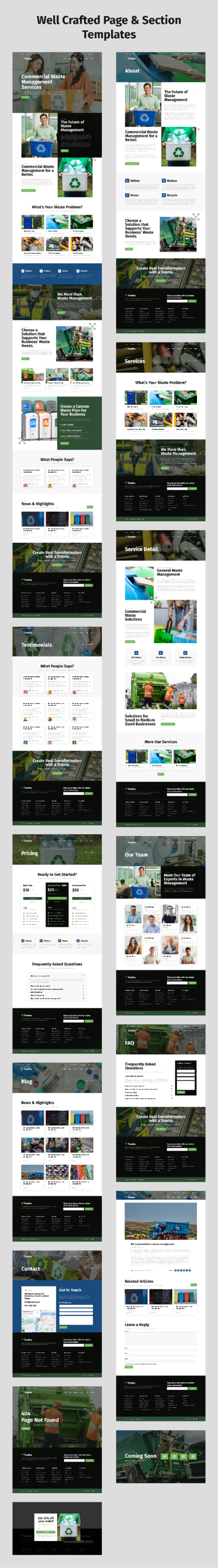 Waste disposal service Elementor template