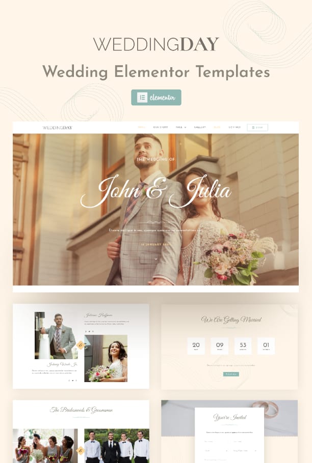 WeddingDay Elementor template