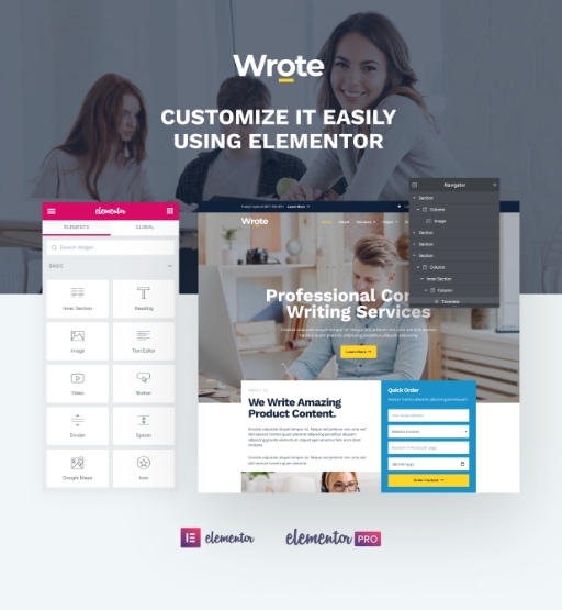 Content writing website template
